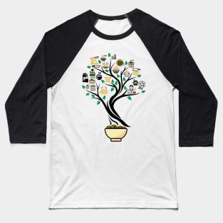 Noodles Ramen Food Tree Of Life Yoga Celtic Viking Yggdrasil Baseball T-Shirt